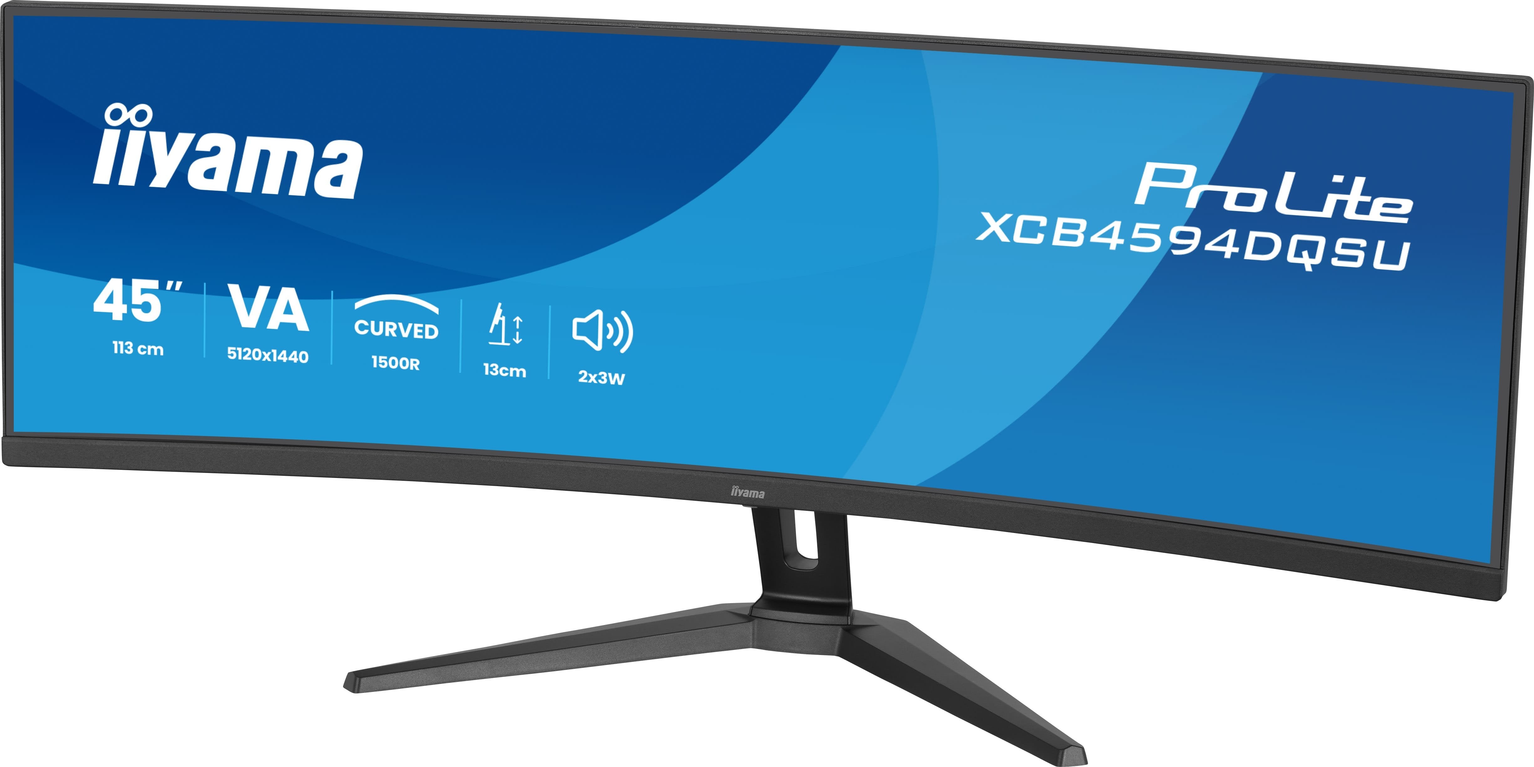 Monitor Iiyama Pantalla Curva Para Pc 113 Cm (45") 5120 X 1440 Pixeles Dual Qhd Led Panel Va Usb-C Hdmi Displayport