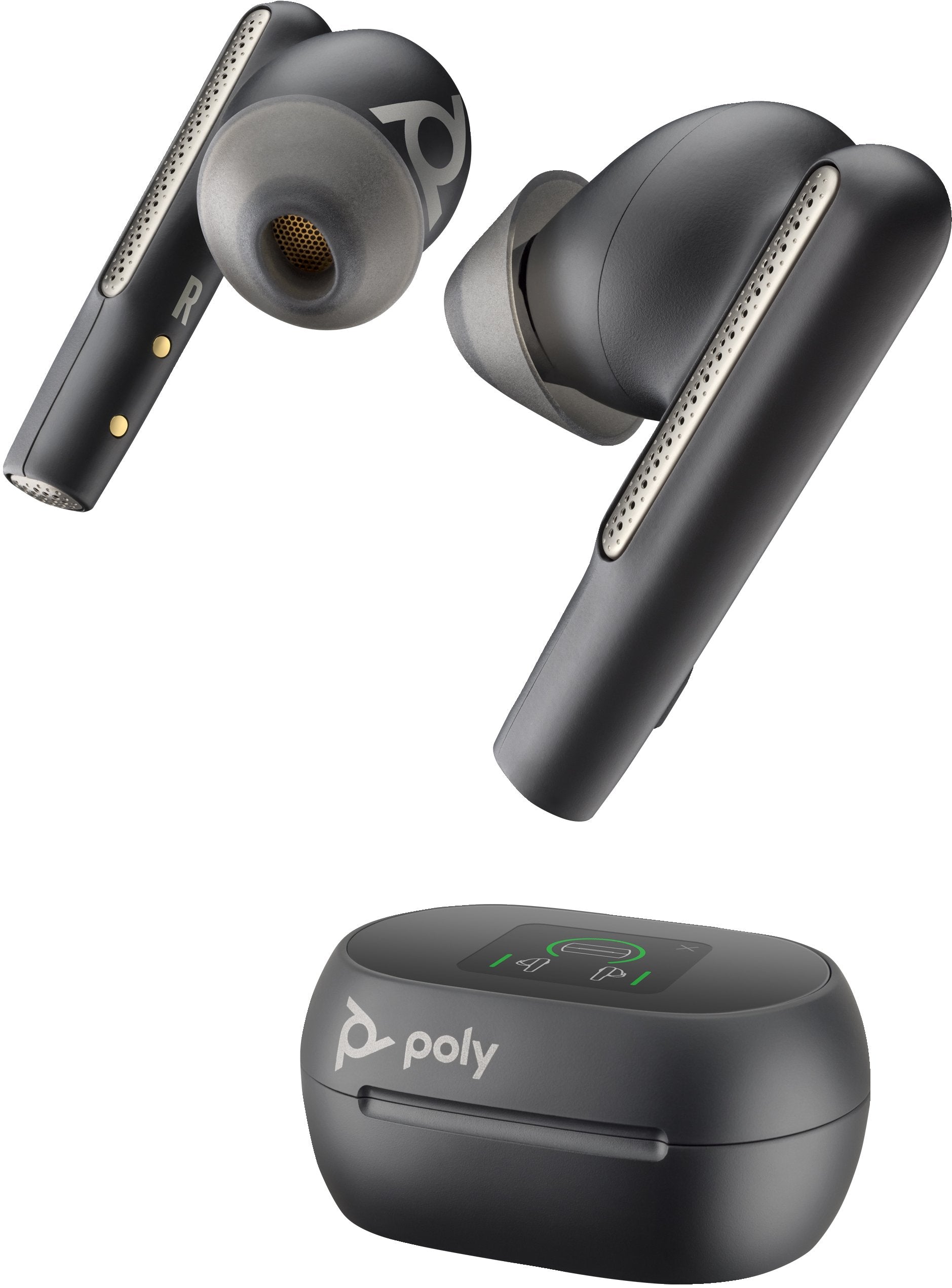 EAN 0197497053845 - Poly Voyager Free 60+ UC Carbon Black Earbuds +BT700 USB-A Adapter +Touchscreen Charge Case Auriculares I imagen 1