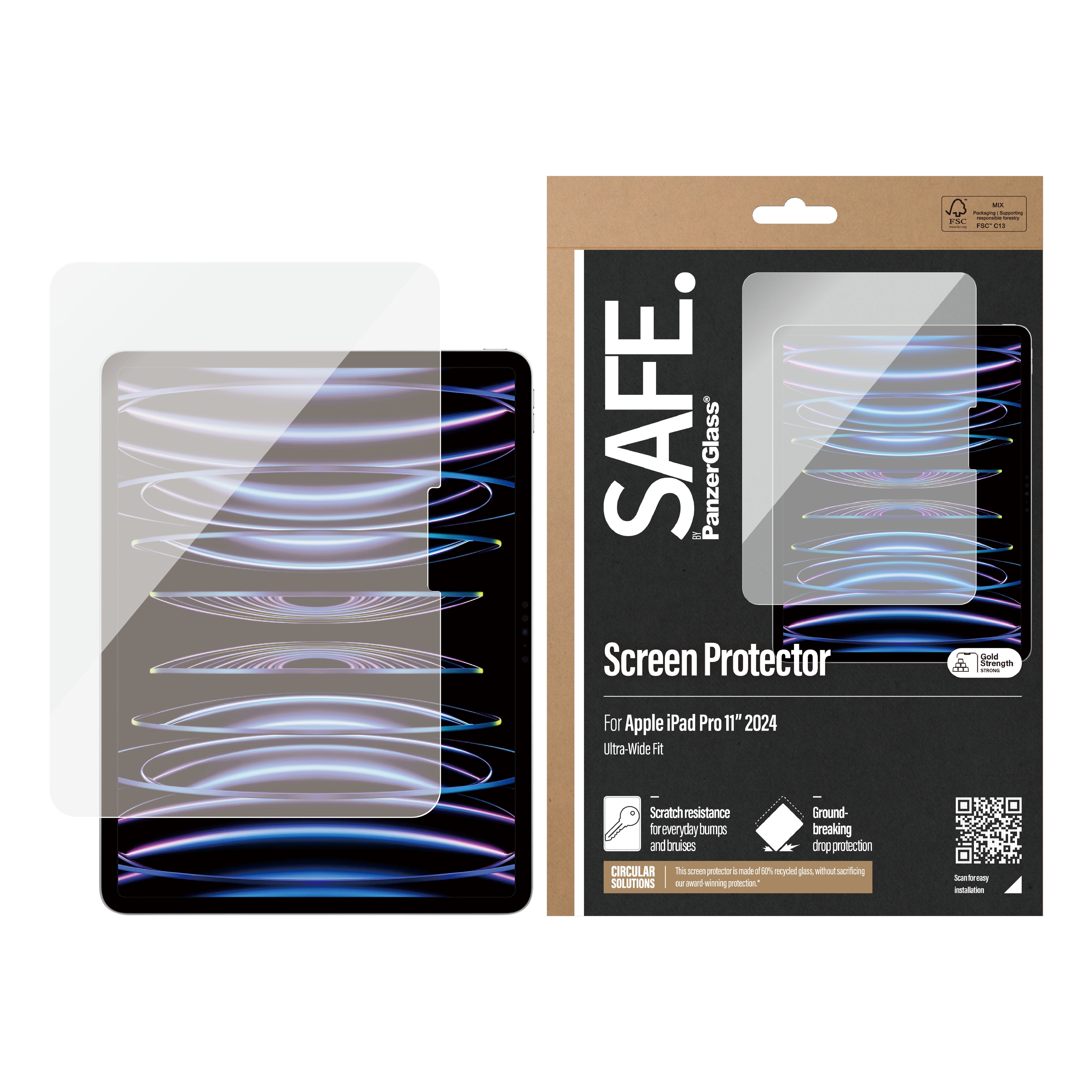 EAN 5715685001765 - PanzerGlass SAFE. by ® Screen Protector iPad Pro 11'' (2024-2025) | Ultra-Wide Fit Protector de pantalla imagen 2