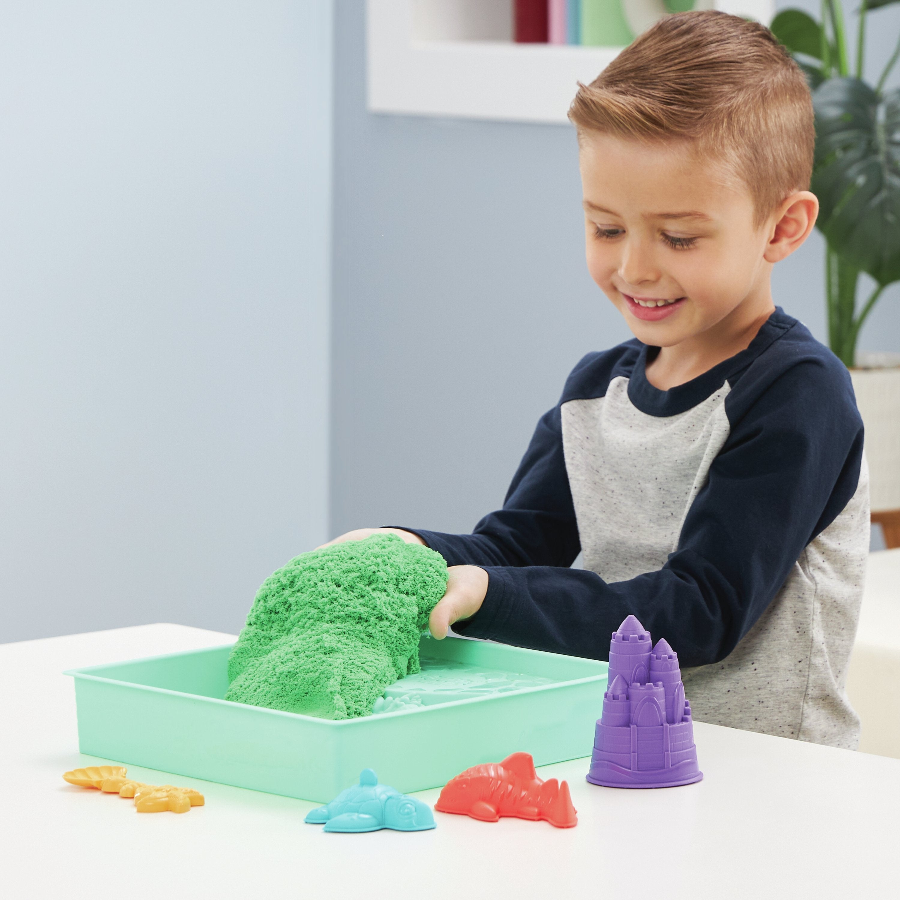 Spin Master Kinetic Sand - Sandbox Set Verde, Arena De Juego 454 Gramos De Arena 6067479