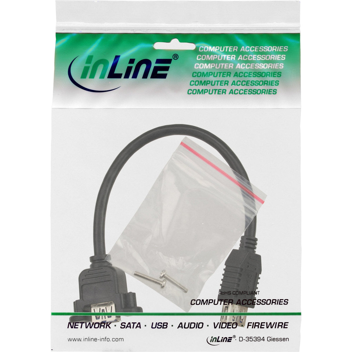 Adaptador Inline Usb 3.0 Tipo A Hembra A Conector De Chasis Tipo A 0,2 M