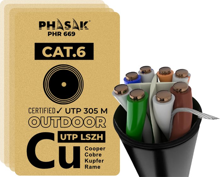 EAN 5605922001279 - Phasak BOBINA DE CABLE RJ45 UTP PHR 669 CAT.6/ 305M/ GRIS cable de red Gris claro Cat6 S/FTP (S-STP) imagen 4