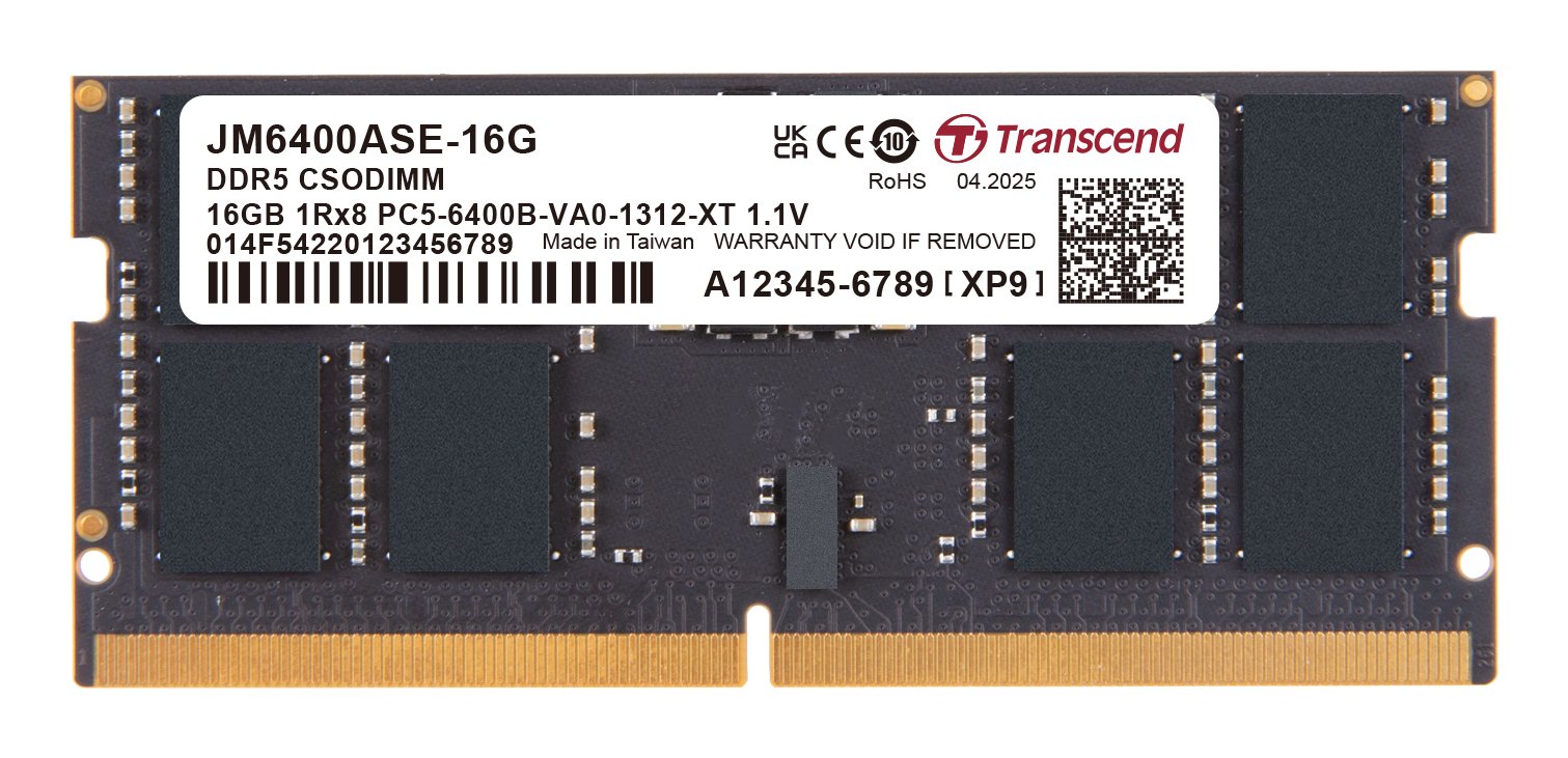 So-Dimm 16gb Jetram Ddr5 6400mhz 1rx8 2gx8 Cl52 1.1v