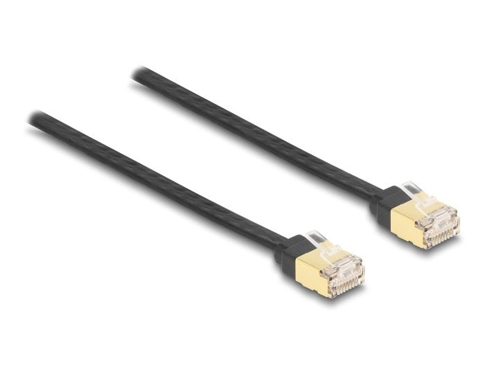 Delock 80239 Cable Retráctil Rj45 Cat.6a Stp 1,5 M, Negro / Amarillo