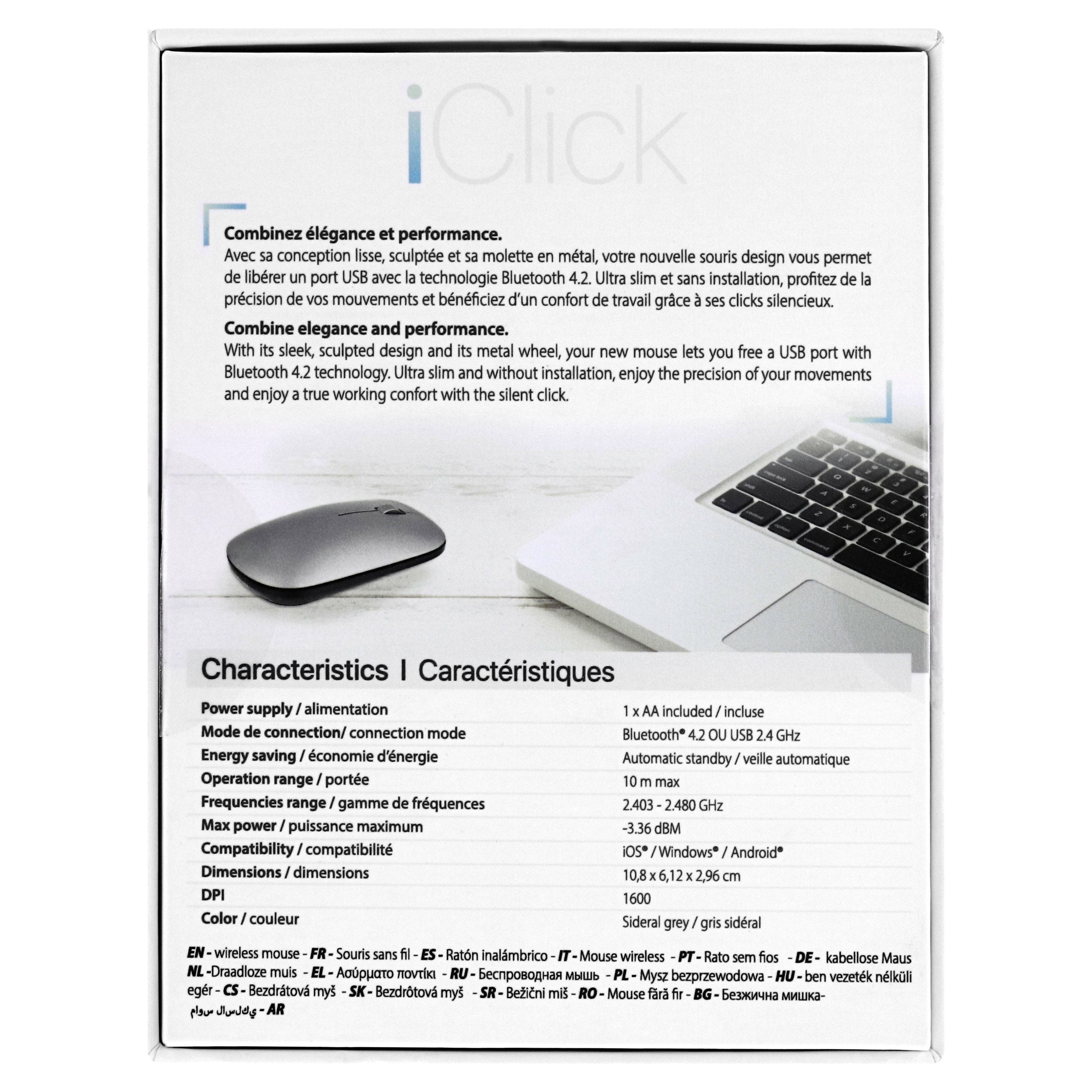 Ratón T'Nb Mwmac Ambidextro Rf Wireless + Bluetooth 1600 Dpi