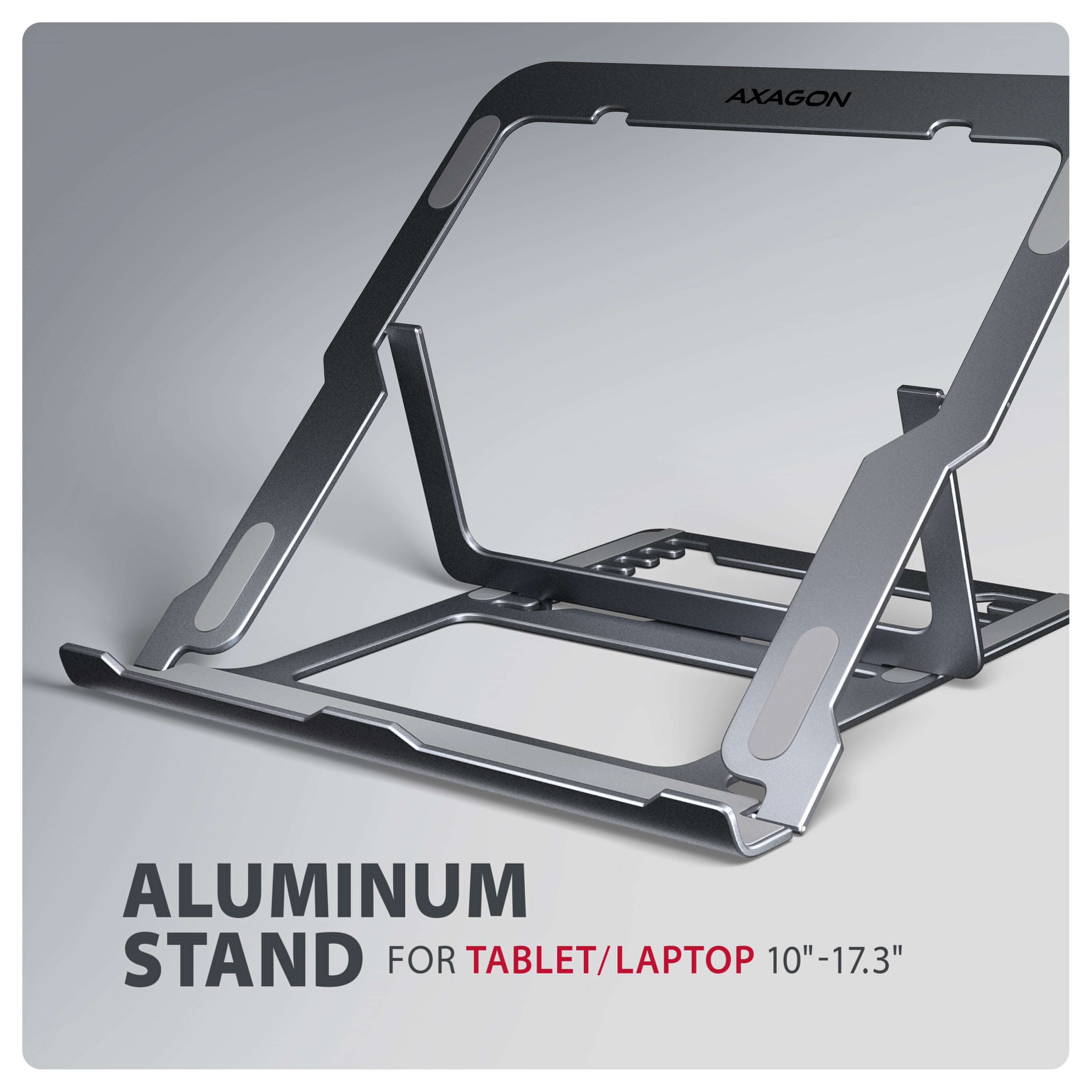 EAN 8595247909244 - Axagon STND-LAG Laptop-Ständer, höhenverstellbar, faltbar, Aluminium Soporte para ordenador portátil y ta imagen 2