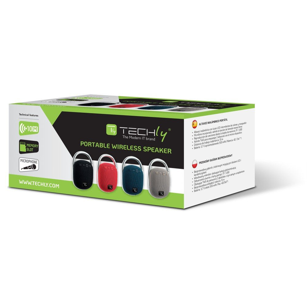 Techly Icasbl321bl Altavoz Portátil Monofónico Portátil Azul 5 W