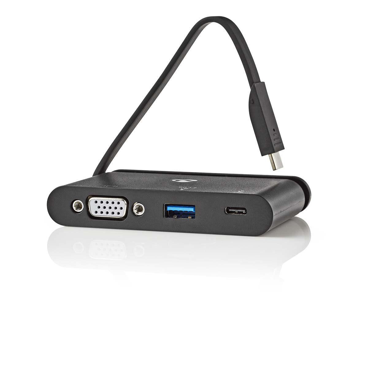 Nedis Tcarf220bk Base Para Portátil Y Replicador De Puertos Usb 3.2 Gen 1 (3.1 Gen 1) Type-C Negro