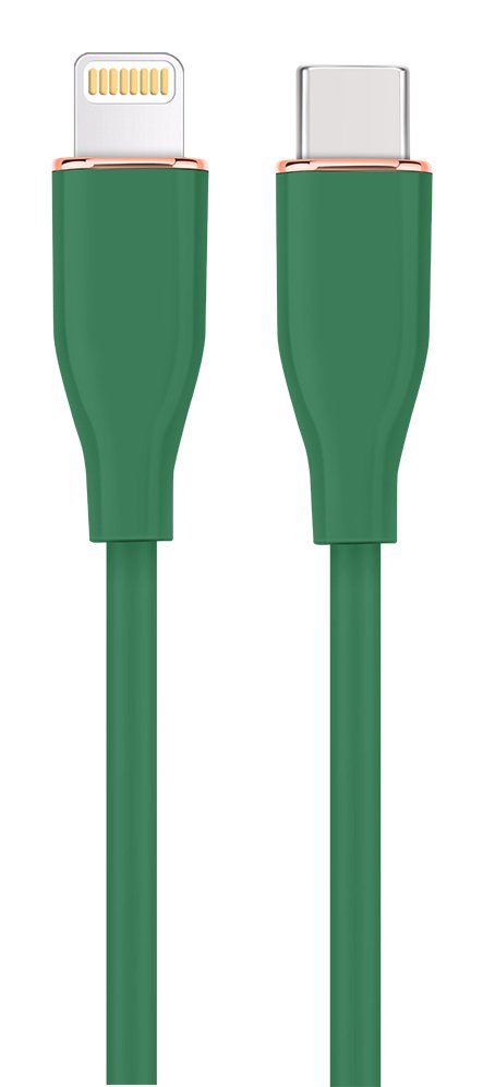 Gembird Premium Silicon Usb Tipo C To 8-Pins Charging Data Cable 1.5m Midnight Green