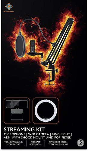 Deltaco Streaming Kit (Mikro, Lichtring, StNder U.A.)