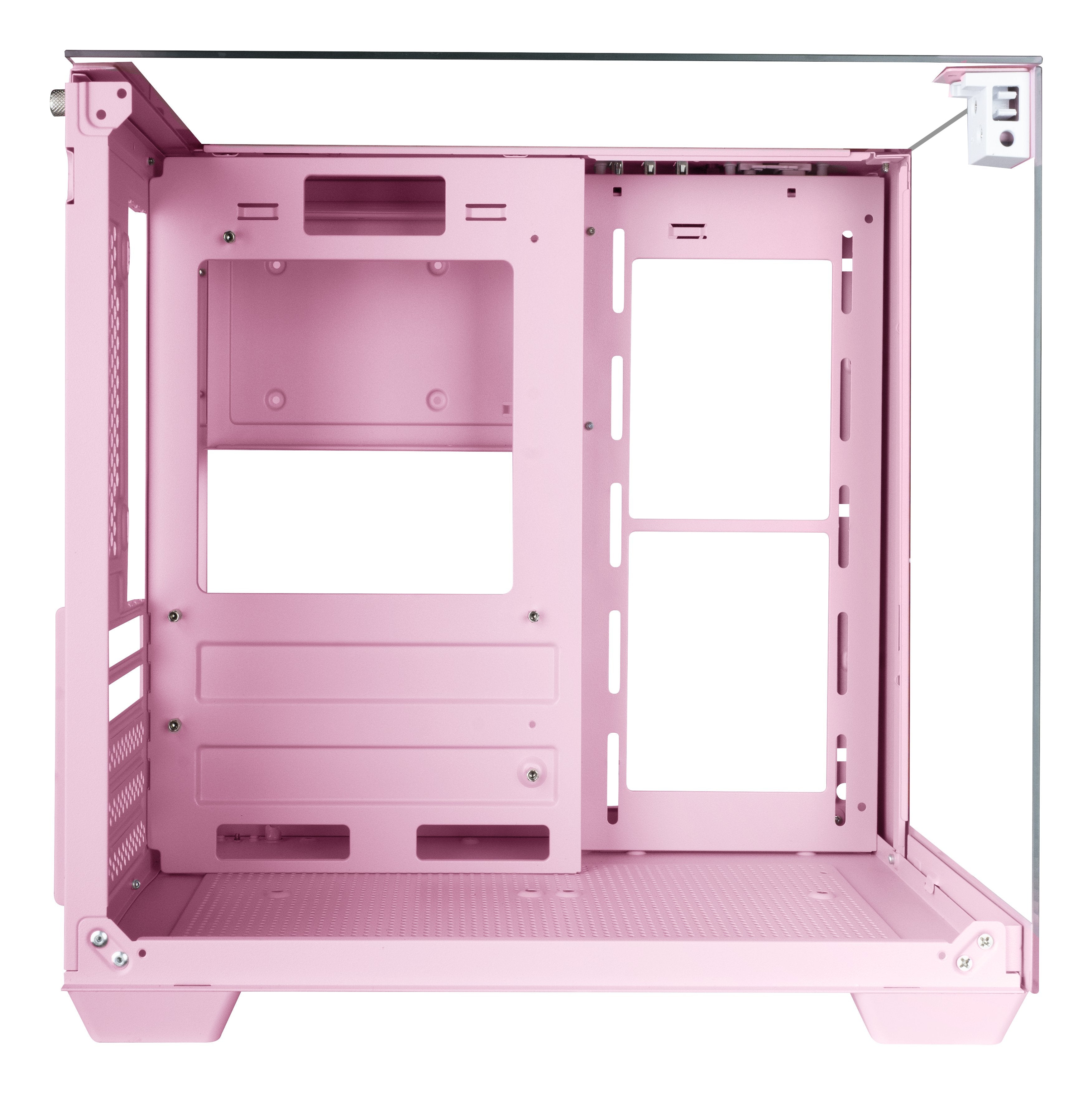 Caja Microatx Gaming Mars Gaming Mcvisionmp Triple Cristal Templado Gpu 330mm 1x3.5 1x2.5 Rosa