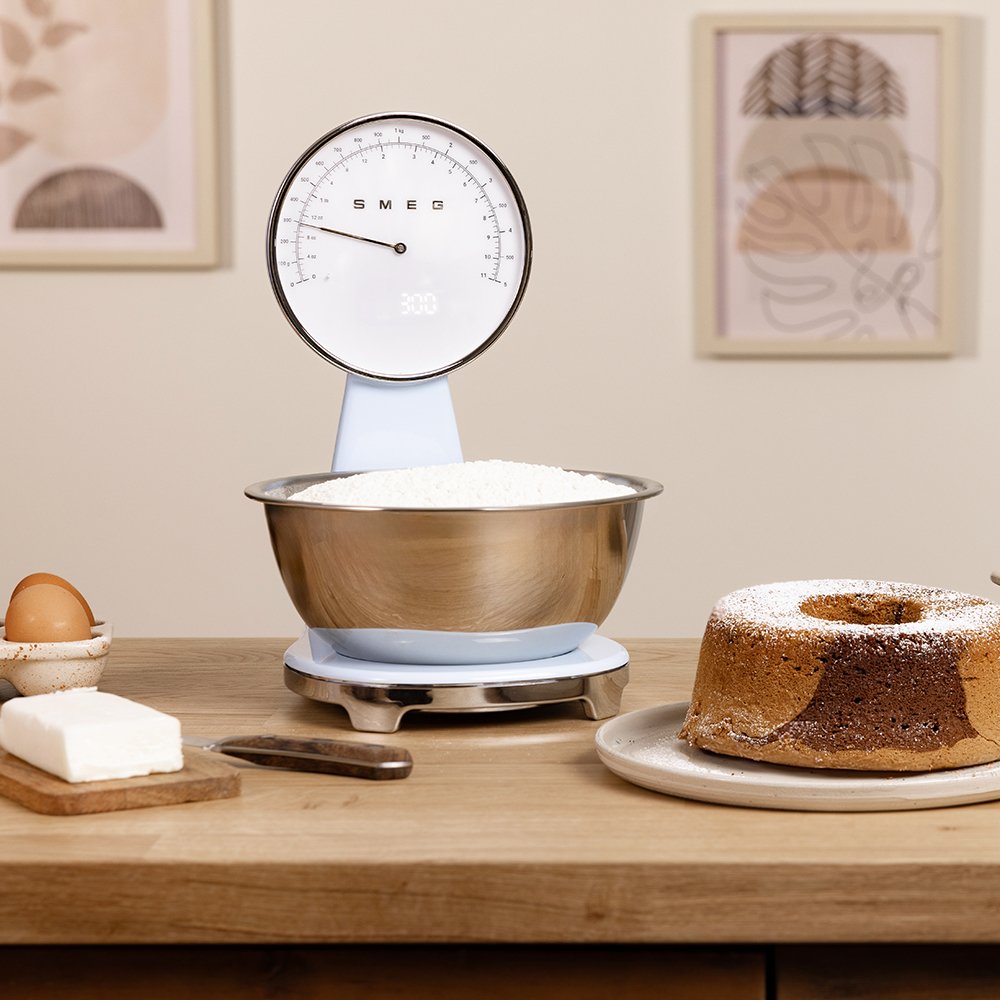 Báscula De Cocina Analógica Y Digital Smeg Azul Pastel Ksf01pbww