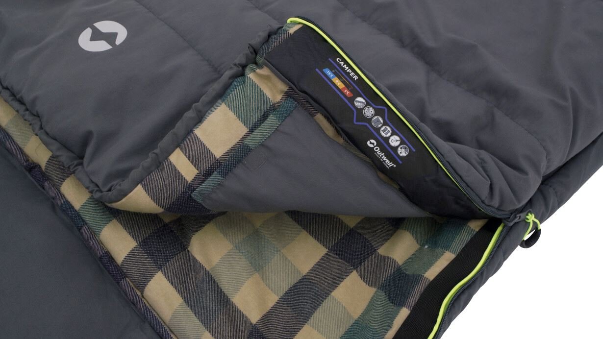 Saco De Dormir Outwell Camper Cremallera Izquierda Gris