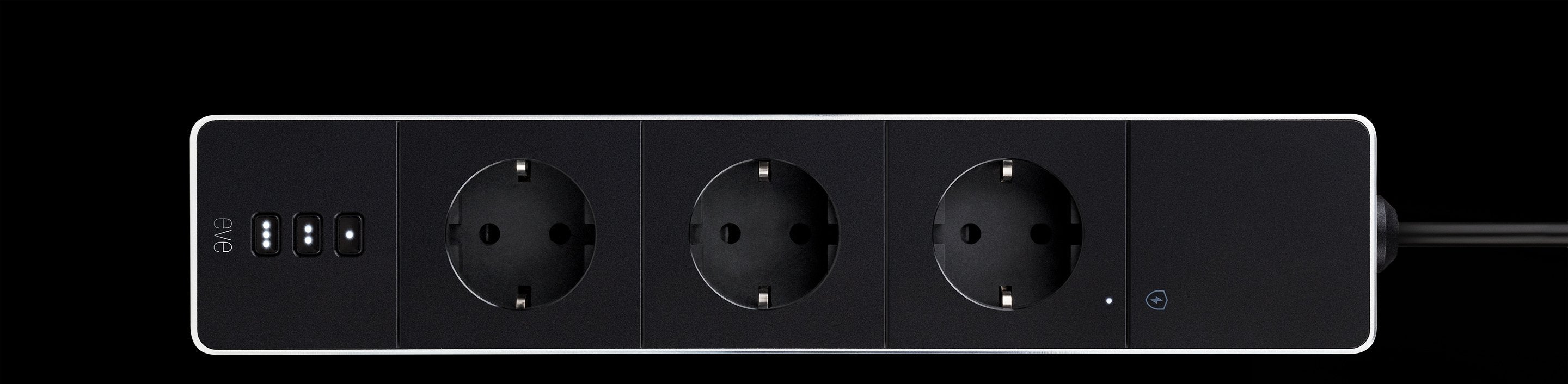 Eve Energy Strip Negro, Blanco 3 Salidas Ac 120-230 V 1,9 M