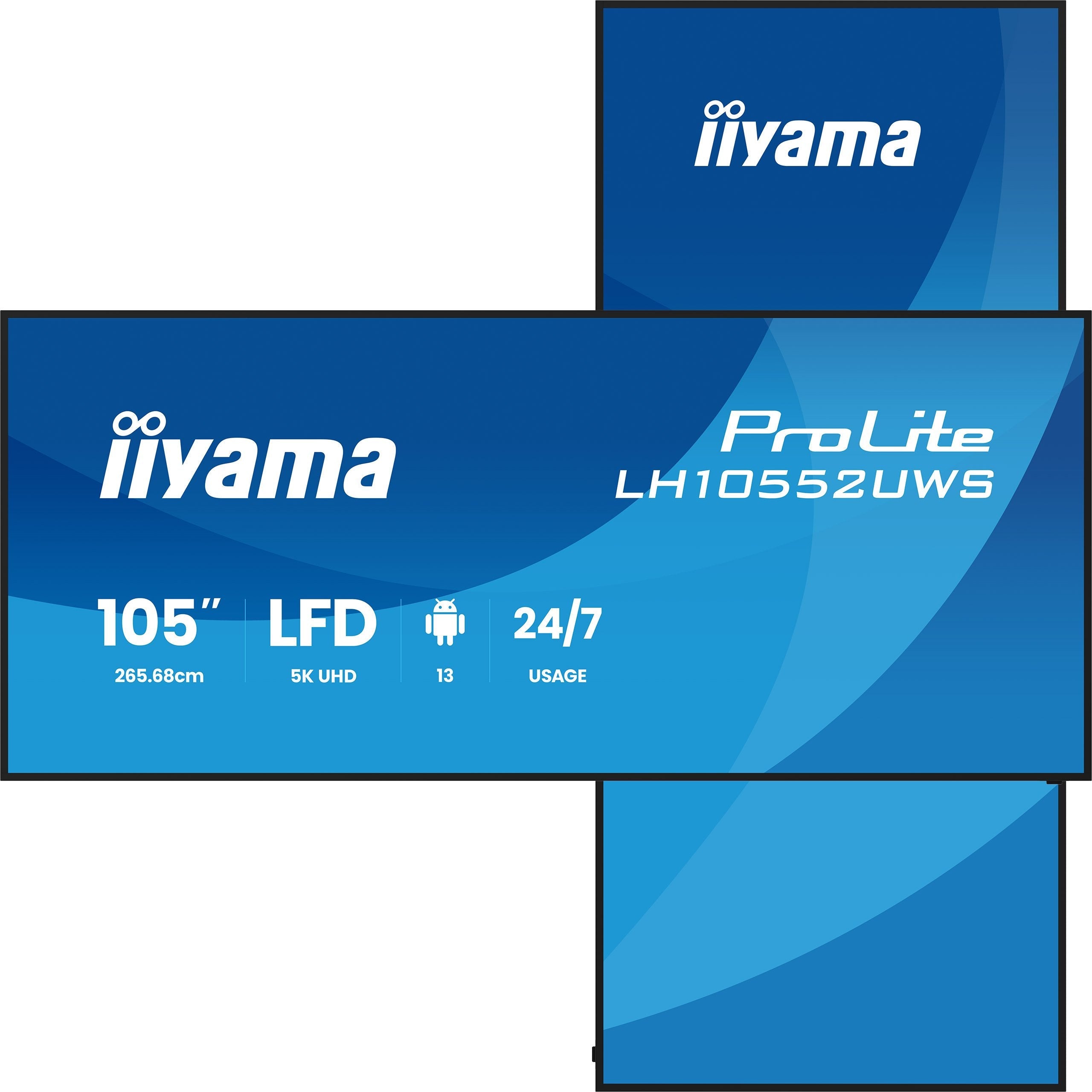 265,7cm 104.6" (5120x2160) Iiyama Lh10552uws-B1ag 21:9 5k Uw Ips 8ms 60hz Hdmi Displayport Usb-C Rj45 Rs-232c Vesa Speaker Wifi Black