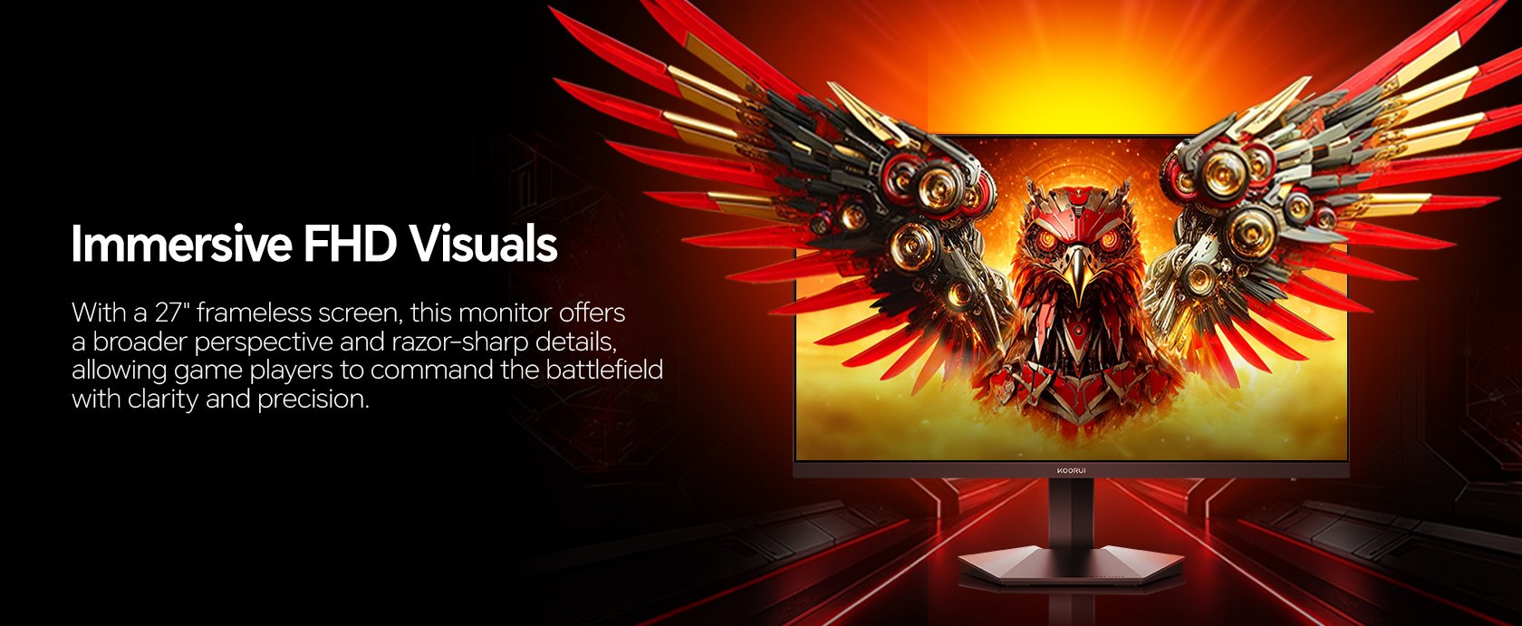 Koorui G2711p Pantalla Para Pc 68,6 Cm (27") 1920 X 1080 Pixeles Full Hd Negro