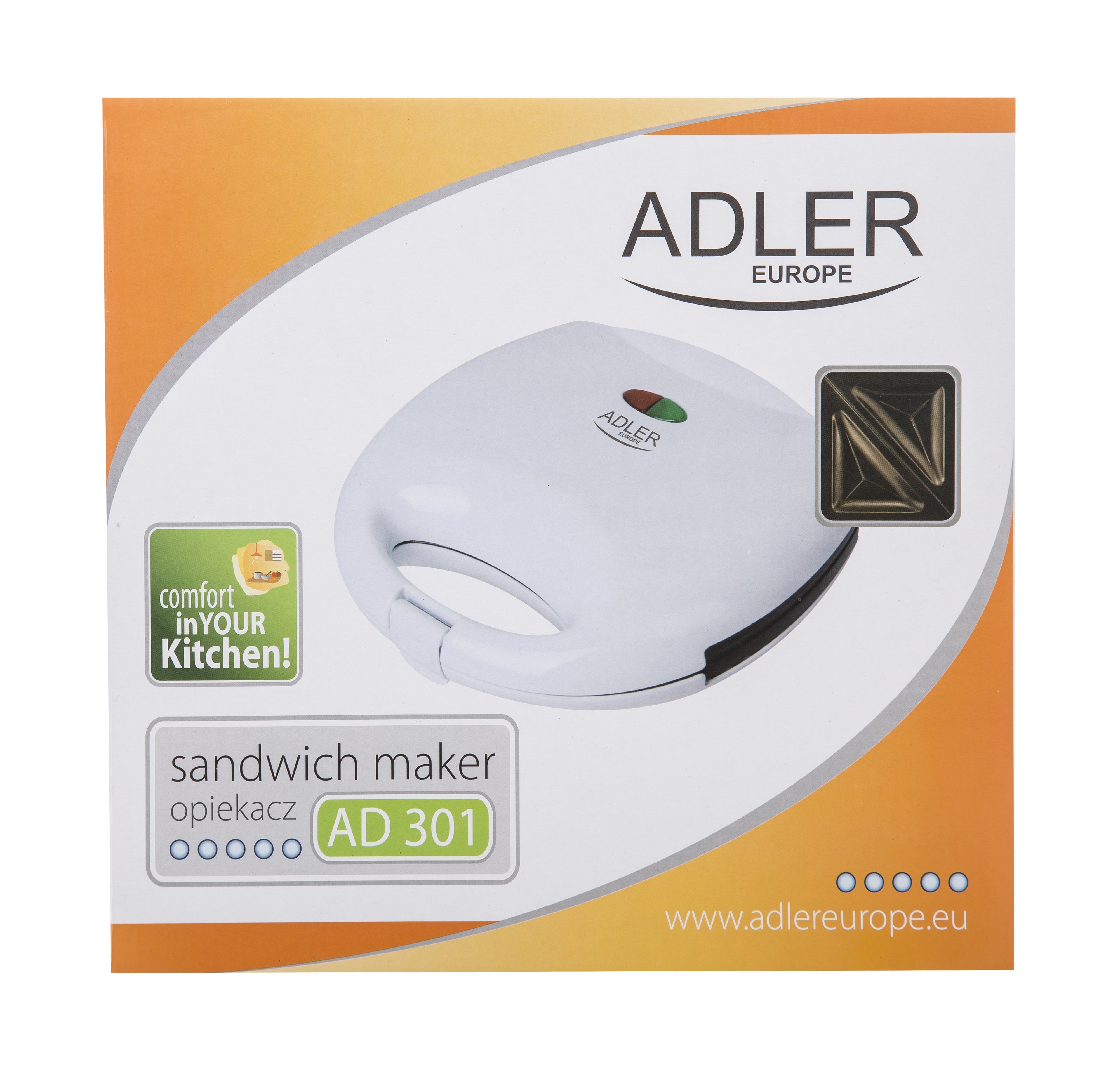 EAN 5901436590279 - Adler AD 301 sandwichera 750 W Blanco imagen 7