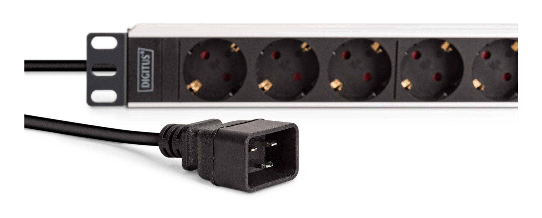 Digitus Meckdosenleime 9-Fach 19" Alu. 1he 2m Negro