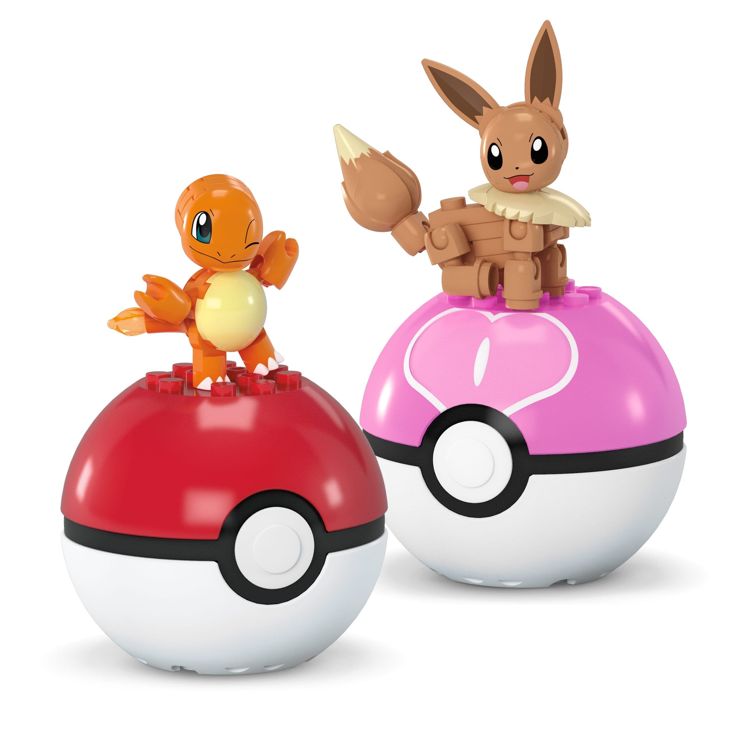 Mattel Mega Pokémon 2 Pokéball Set - Charmander Y Eevee, Juguete De Construcción Jcr81