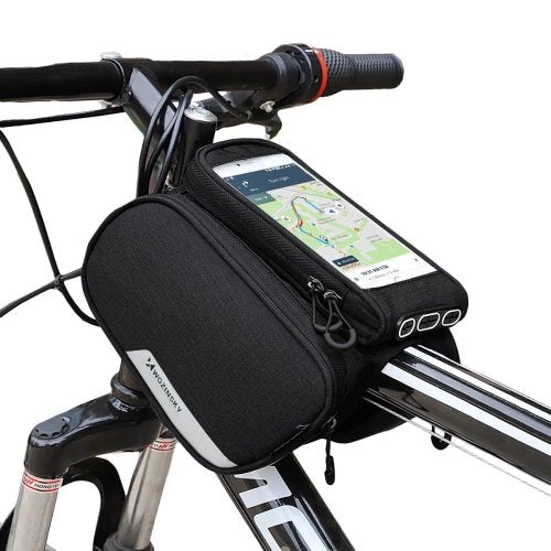 Wozinsky Wbb7bk Bolsa De Bicicleta Para Cuadro + Funda De Teléfono Desmontable Negro