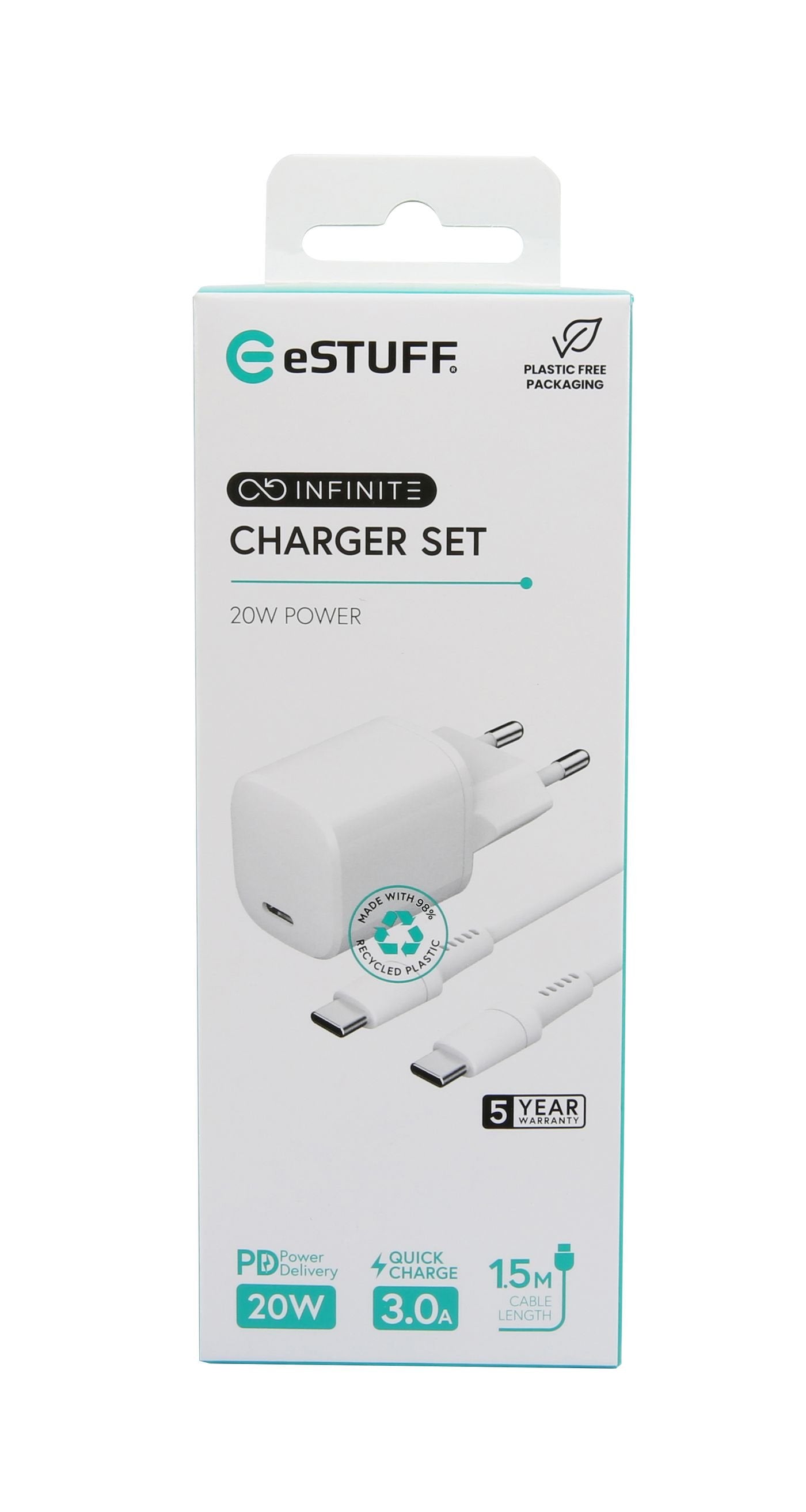 EAN 5715063155592 - eSTUFF ES637500 cargador de dispositivo móvil Smartphone, Tableta Blanco Corriente alterna Carga rápida I imagen 3