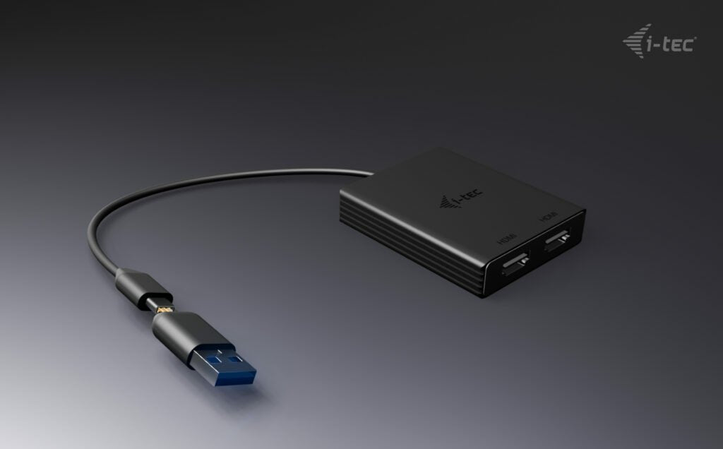 EAN 8595611706844 - i-tec CADUAL4KHDMI adaptador de cable de vídeo 0,27 m USB Type-A/USB Type-C 2 x HDMI Negro imagen 2