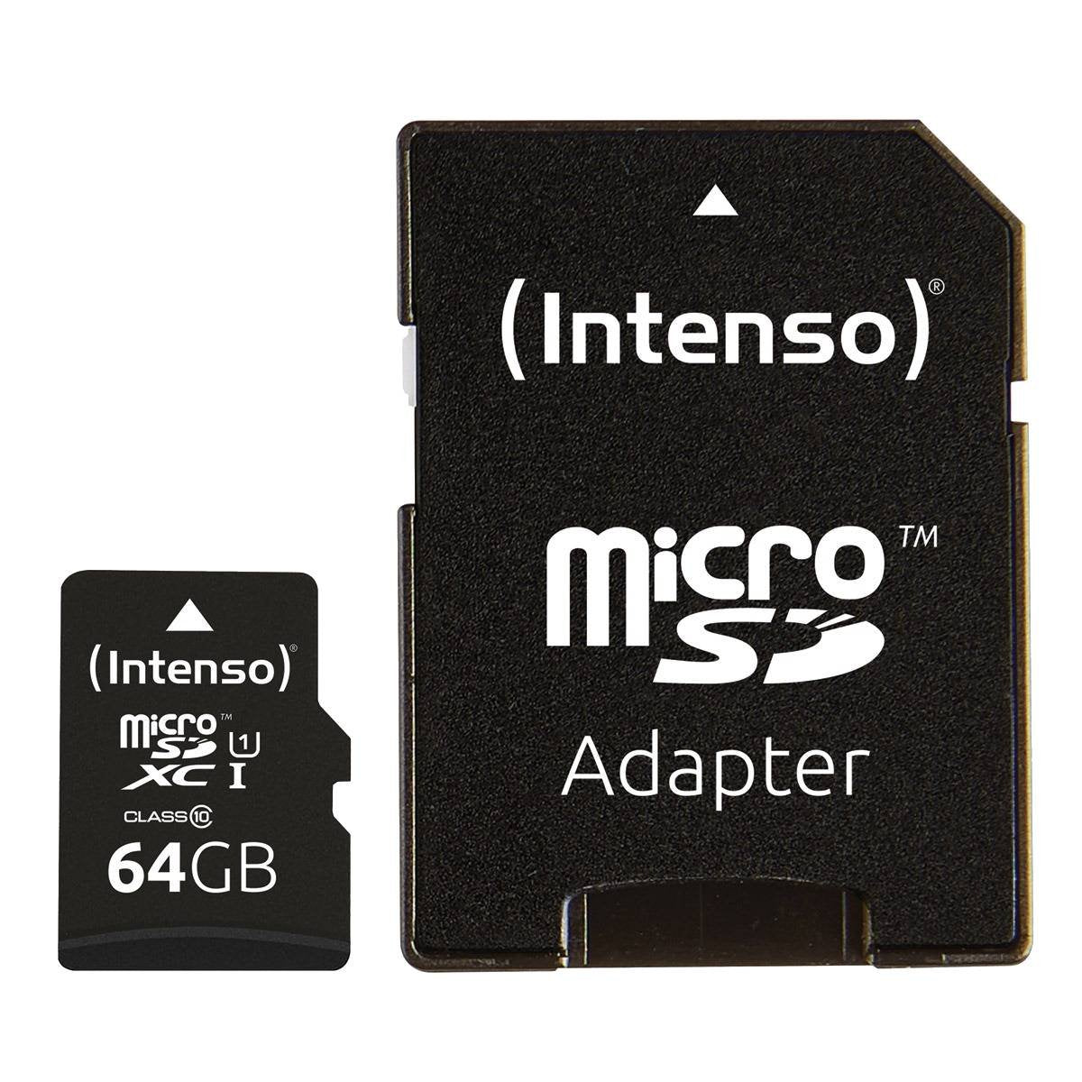 Intenso Micro Sd Uhs-I Premium 64gb C/Adap Pack 3