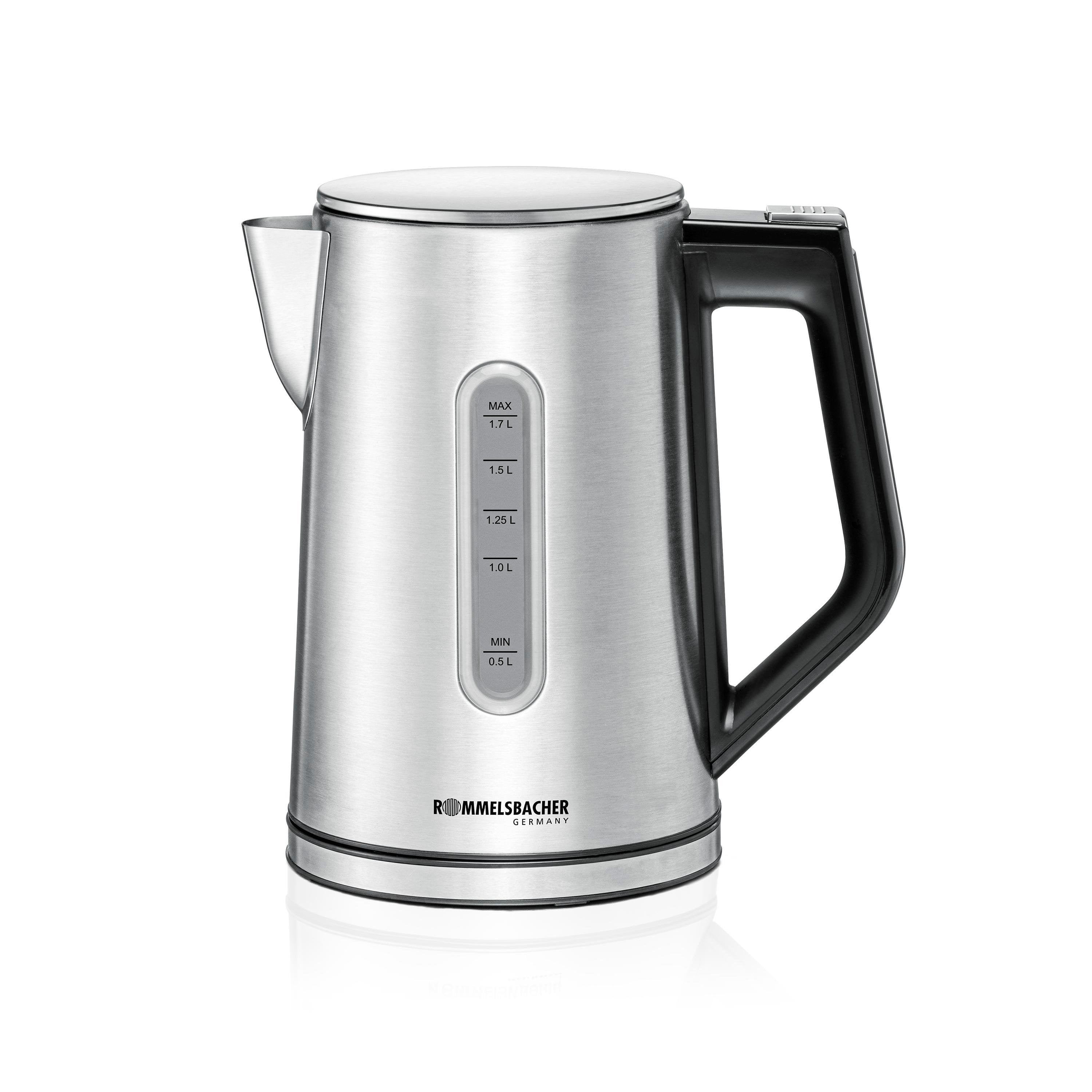 Hervidor Rommelsbacher Sunny Wk 3000 (Acero Inoxidable/Negro, 3.000 W, 1,7 Litros)