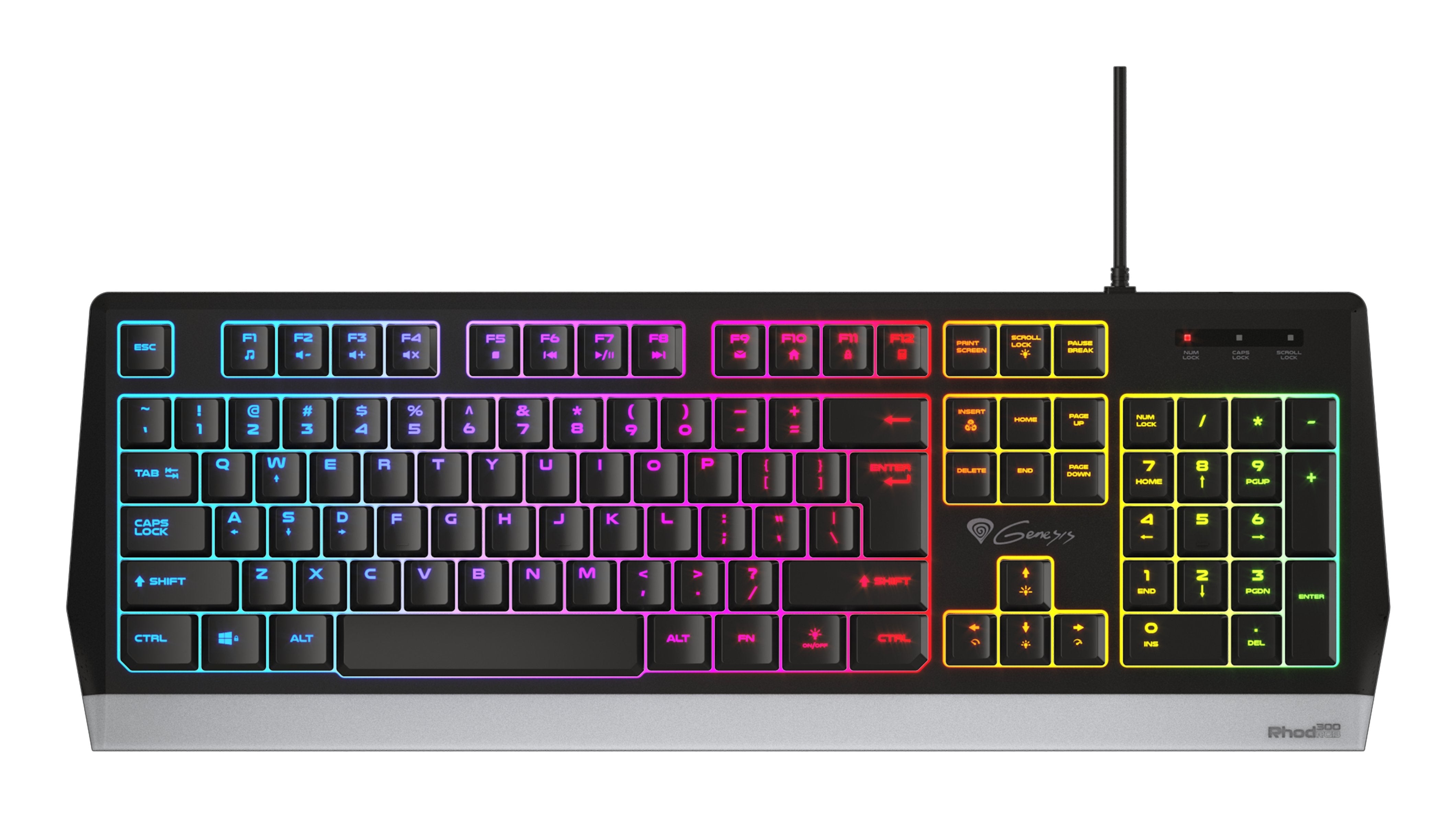 Natec Genesis Teclado (Ingles) Gaming Keyboard Rhod 300 Rgb Us Layout