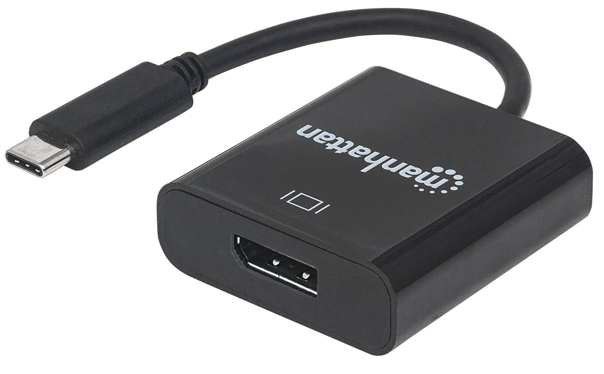 Manhattan Convertidor Superspeed+ Usb-C 3.2 A Displayport C Macho A Displayport Hembra, 4k@30hz, Negro