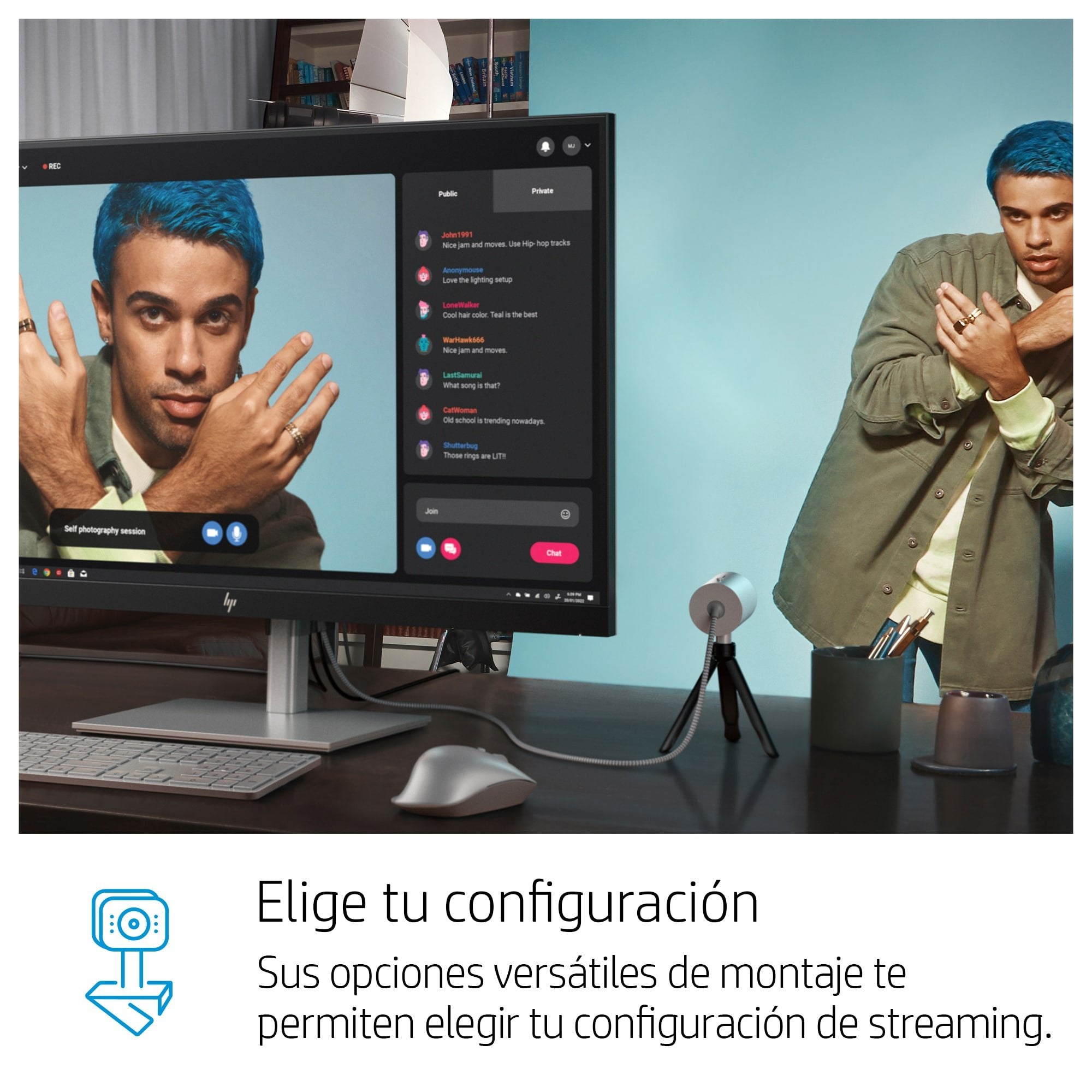 EAN 0196068595685 - HP 950 4K Webcam cámara web 3840 x 2160 Pixeles USB 3.2 Gen 1 (3.1 Gen 1) Negro, Plata imagen 12