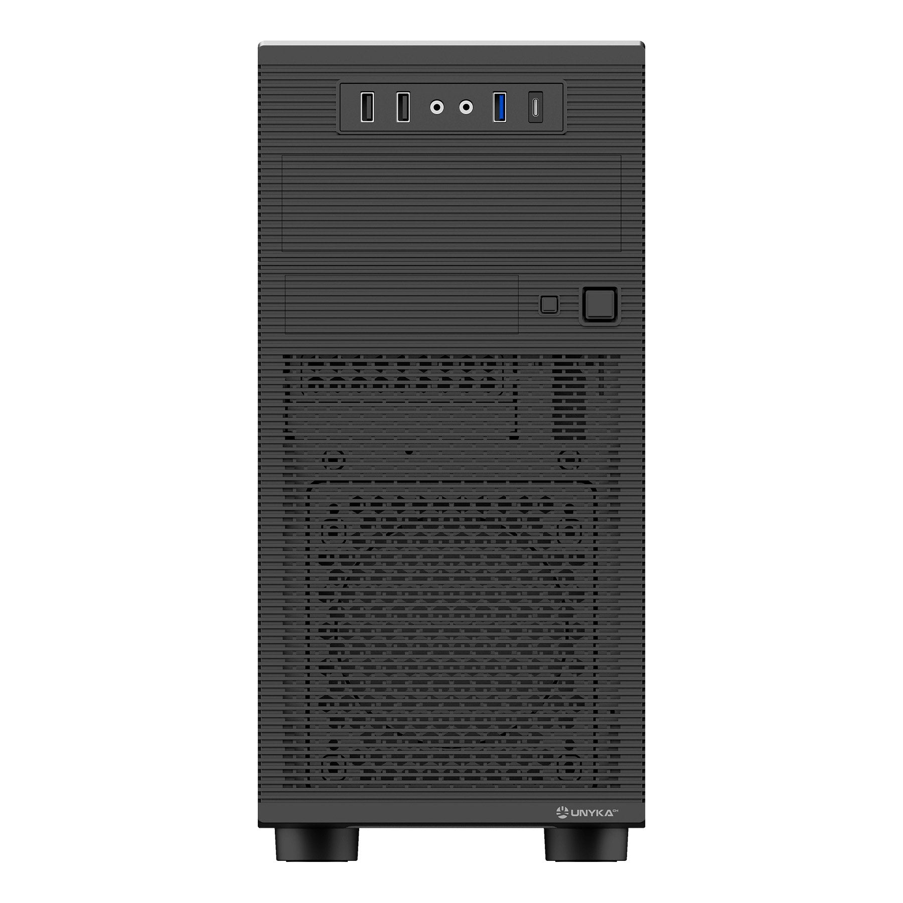 Caja Pc Micro Atx Unykach Aero C15 Uk52015 Frontal Rejilla Disipador Max 150mm Gpu Max 295mm Negro