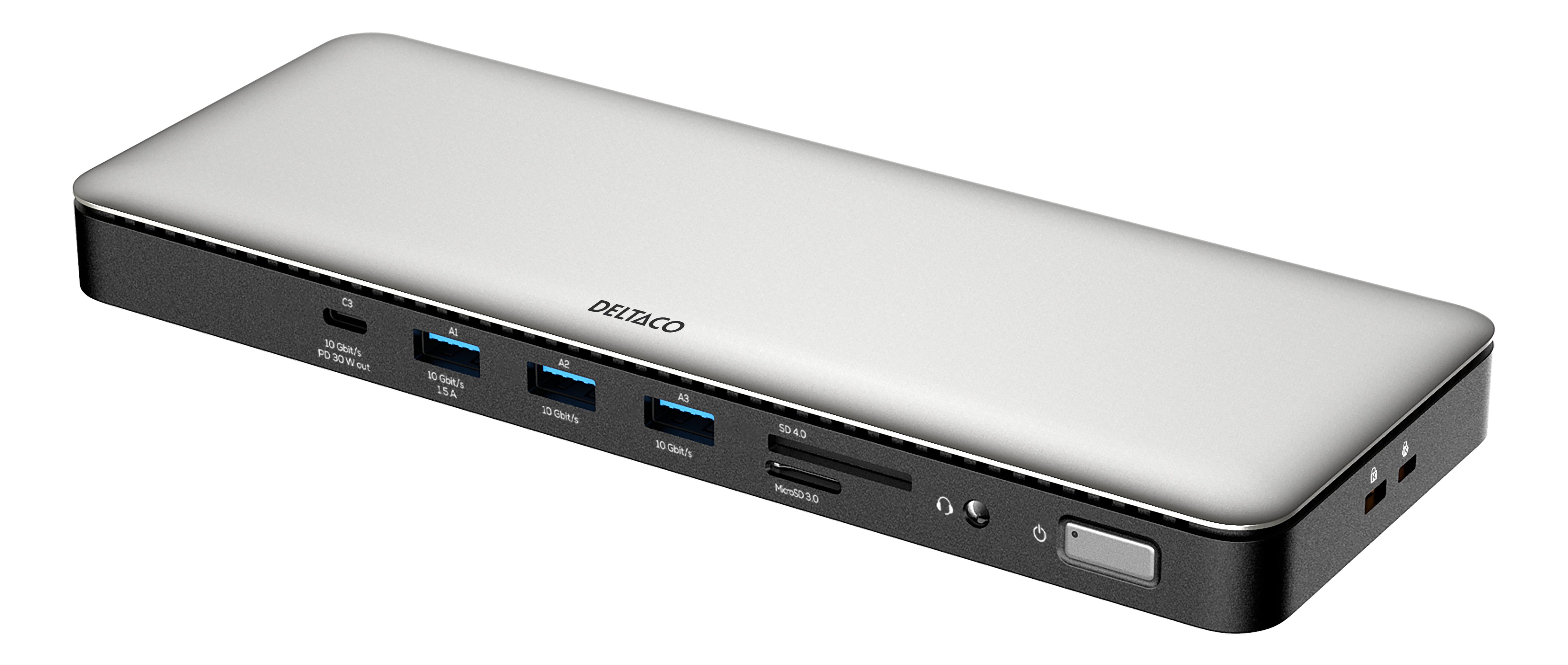 Deltaco Usb-C Dockingstation 2xhdmi/Dp/Usb/Rj45/Sd 96w