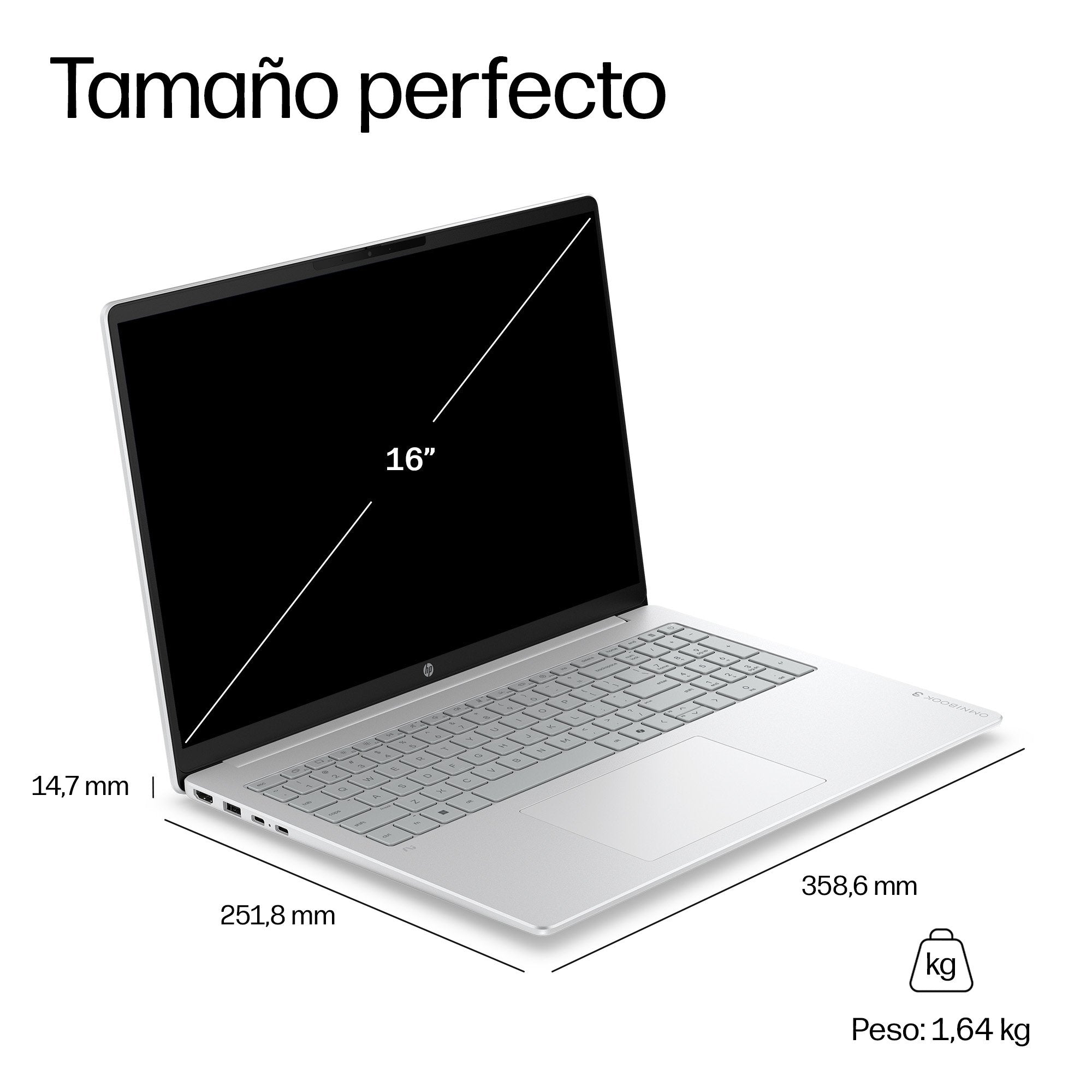 EAN 0199896514293 - HP OmniBook 3 Laptop Next Gen AI 16-bs0012ns Copilot+ PC Intel Core Ultra 7 Portátil 40,6 cm (16") 2K 24 imagen 7