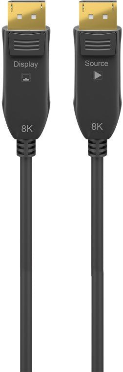 Cable Displayport Macho-Macho De 10m 8k/60hz V.2.0 40 Gbit/S Negro, Aoc Fibra Óptica Híbrido Goobay