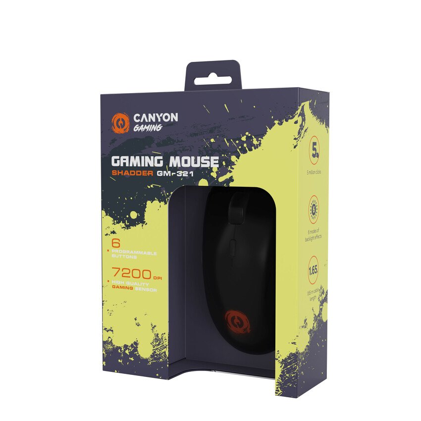 Canyon Raton Gaming Shadder Gm-321 Rgb 6 Botones Negro