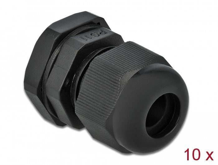 Delock Cableverschraubung Pg11 10 Stück Schwarz