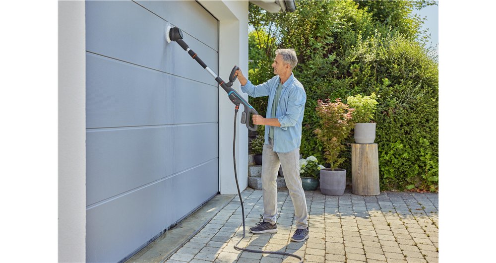 Multilimpiador Inalámbrico Gardena Aquabrush Universal 18v P4a, Limpiador De Suelos Duros (Gris/Turquesa, Batería Li-Ion 2,5ah P4a, Power For All Alliance)