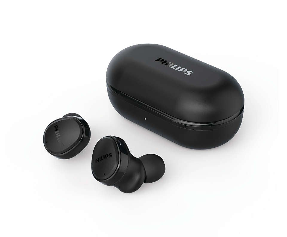 Auriculares Bluetooth Philips Tat4556bk Con Estuche De Carga Autonomía 9h Negros
