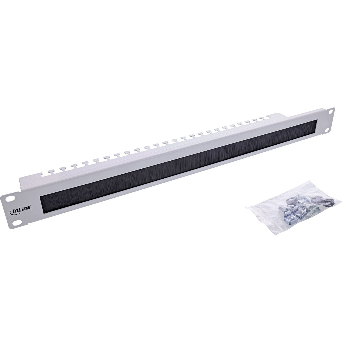 Inline® 19 Cable Entry Plate With Brush And Cable Strip, 1u, Ral 7035