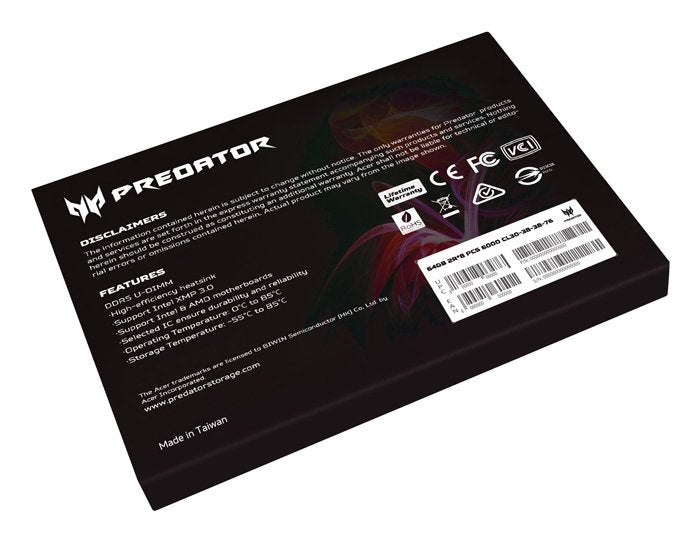 EAN 6955914618527 - Predator PALLASII-64GB-6000-2R8-2X módulo de memoria 2 x 32 GB DDR5 6000 MT/s 288-pin DIMM imagen 14