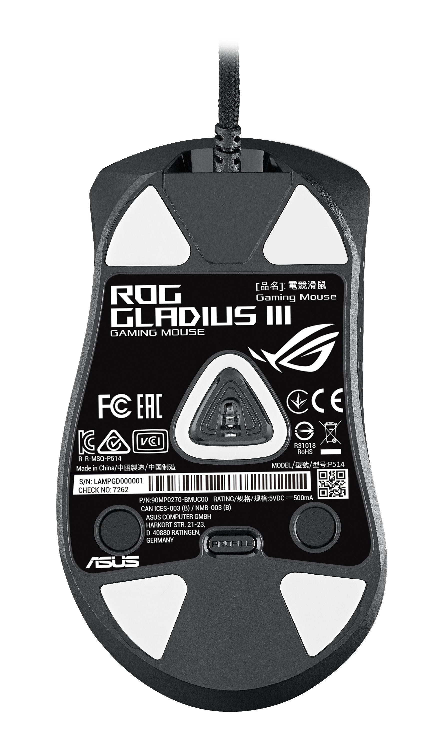 Asus Rog Gladius Iii Ratón Mano Derecha Usb Tipo A Óptico 19000 Dpi