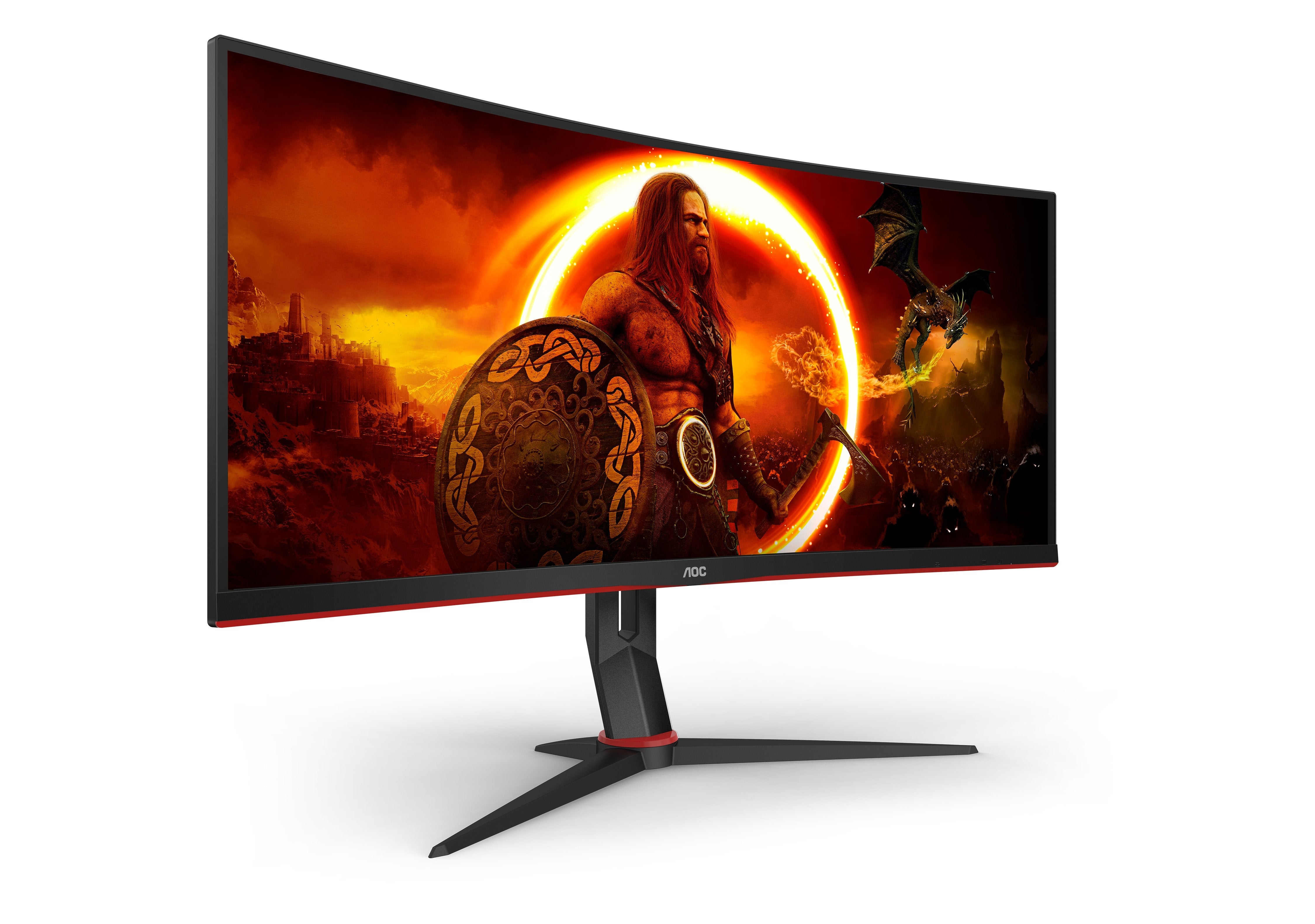 Monitor Aoc Cu34g2xp Bk 34" 3440x1440 Va 180hz High Adjustable Stand Hdr400 Freesync Premium Usb Hub 4x3.0 2xdp 2xhdmi