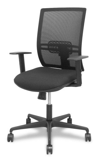 Piqueras Y Crespo Silla Yunquera Sincro Malla Negra Bali Negro Brazo Regulable.