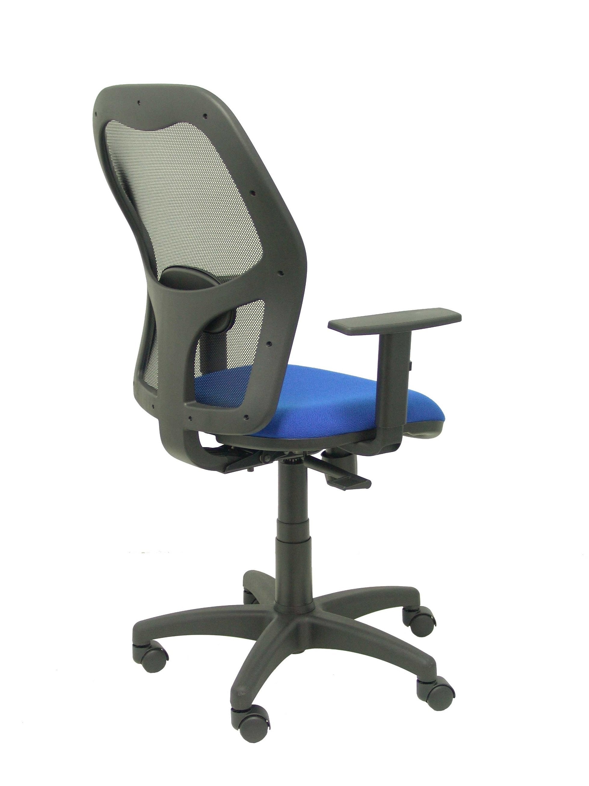 Silla Alocén Malla Negra Asiento Bali Azul Brazos