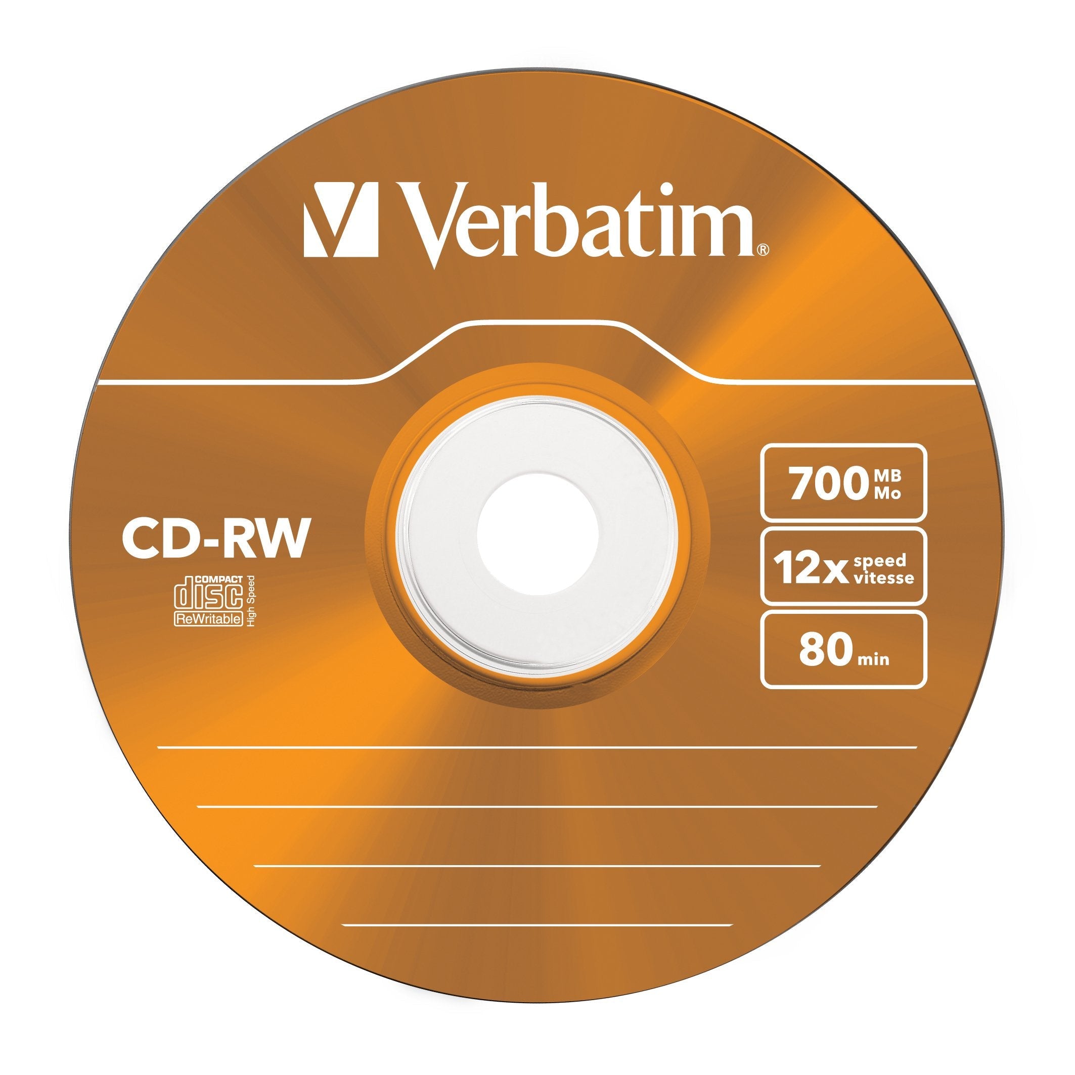 Verbatim Cd-Rw 700mb 8x-12x Slim 5 Datalife
