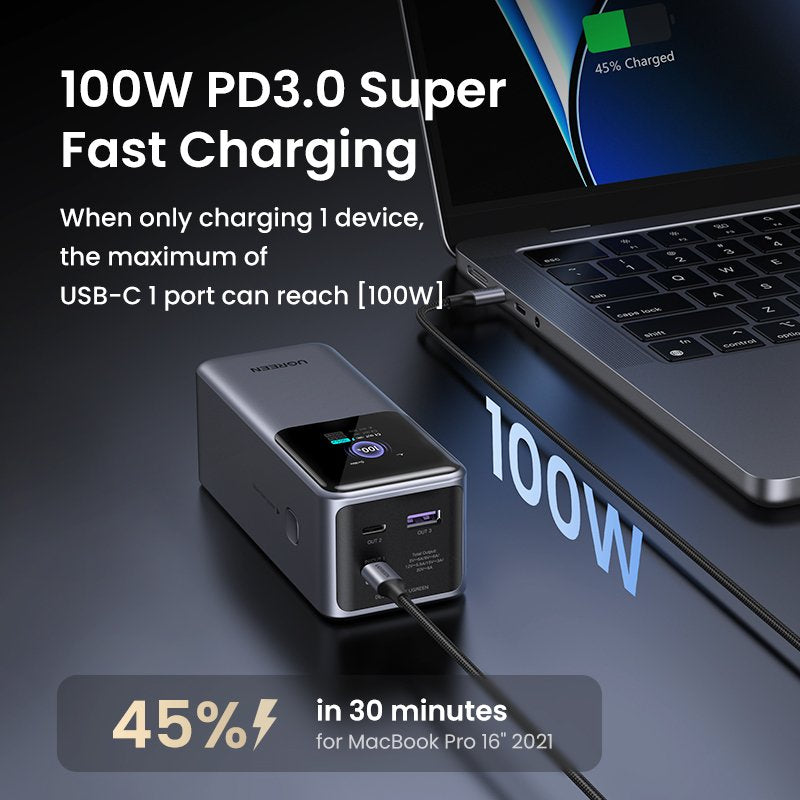 EAN 6941876242924 - Ugreen 20000mAh 130W Fast Charging Powerbank Litio Gris imagen 7