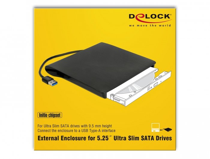 EAN 4043619426034 - DeLOCK 42603 Caja para disco ODD 13,3 cm (5.25") SATA III Negro imagen 5