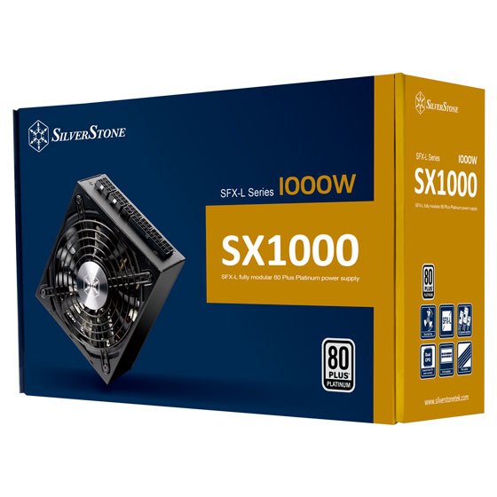Fuente De Alimentación Silverstone Sx1000 Modular 80-Plus 1000w Platinum, Sfx-L Sst-Sx1000-Lpt