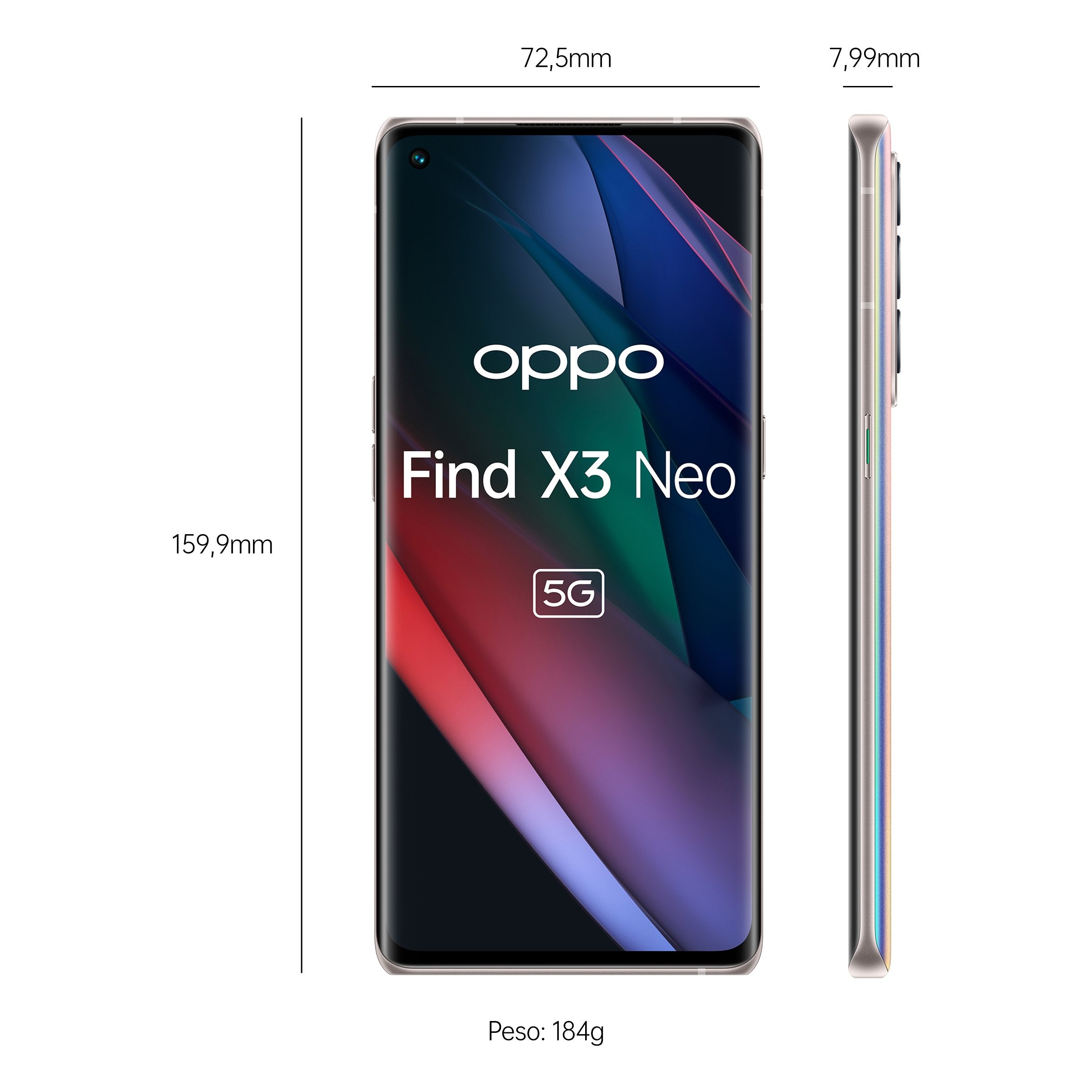 Smartphone Oppo Find X3 Neo 5g 12gb 256gb Silver
